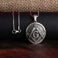 Load image into Gallery viewer, Silver Masonic Emblem, Freemasonry Pendant, Mason Medallion, Master Mason, Craft Jewelry, Secret Society
