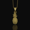 Load image into Gallery viewer, Silver Origami Pineapple Charm Necklace - Elegant Tropical Fruit Pendant, Unique Artistic Folded Design, Chic Jewelry Gold Matte
