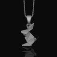 Bild in Galerie-Betrachter laden, Origami Rabbit Charm Necklace - Elegant Silver Pendant, Chic Folded Bunny Design, Perfect Artistic Gift for Her Polished Matte
