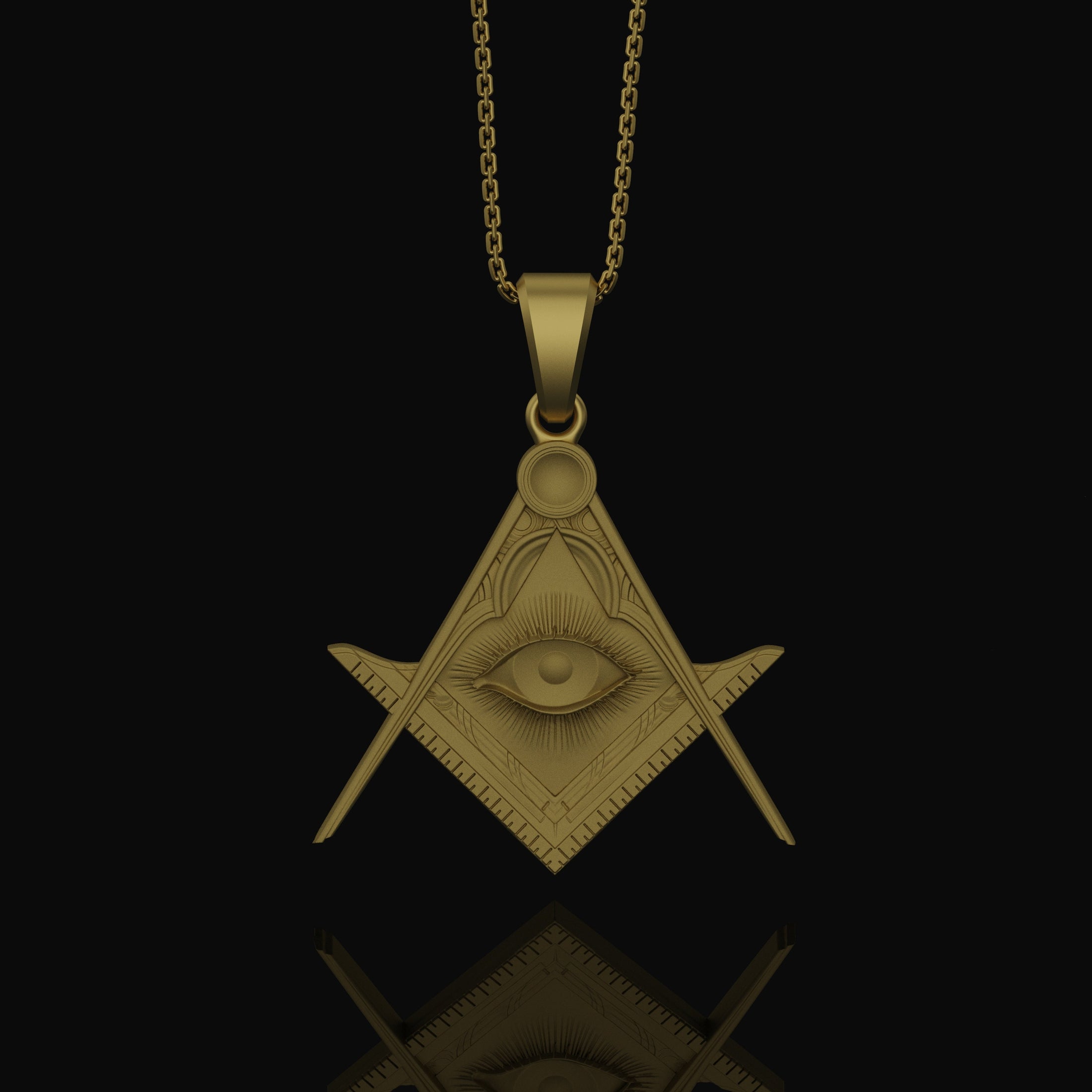 Silver Master Mason Pendant - Freemason Symbol with Eye of Providence, Masonic Necklace, Esoteric Jewelry