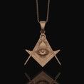 Load image into Gallery viewer, Silver Master Mason Pendant - Freemason Symbol with Eye of Providence, Masonic Necklace, Esoteric Jewelry
