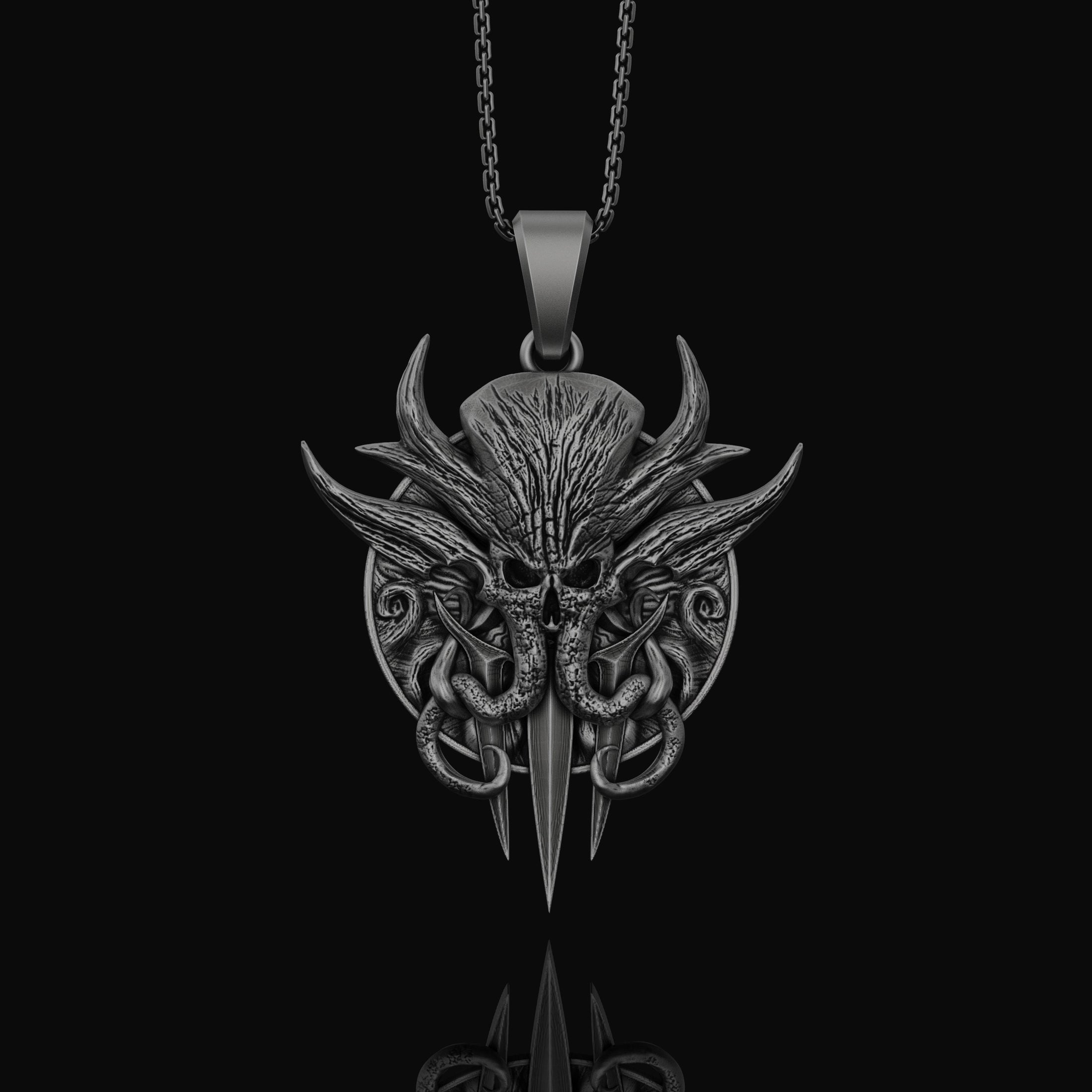 Silver Baldur's Gate 3 Medallion - Illithid Symbol, DnD Lover Gift, Mind Flayer Necklace, Netherese Brain Pendant, Gaming Jewelry