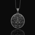 Bild in Galerie-Betrachter laden, Silver Eye of Providence Pendant - Masonic Medallion, Freemason Symbol Necklace, Illuminati Jewelry
