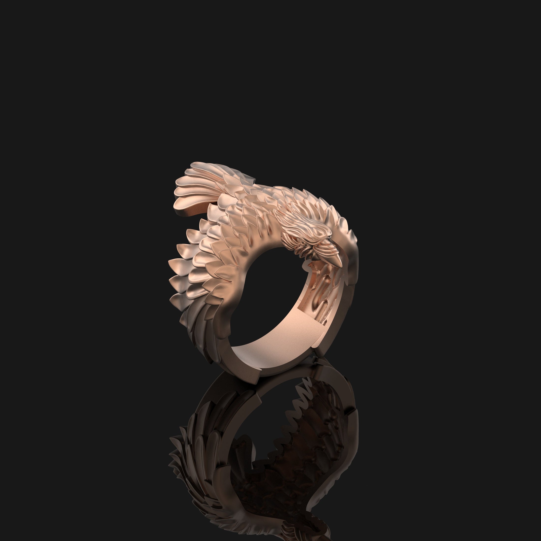 Silver Eagle Ring - Majestic Bird of Prey Jewelry, Patriotic Symbol Ring, Elegant Men's Gift