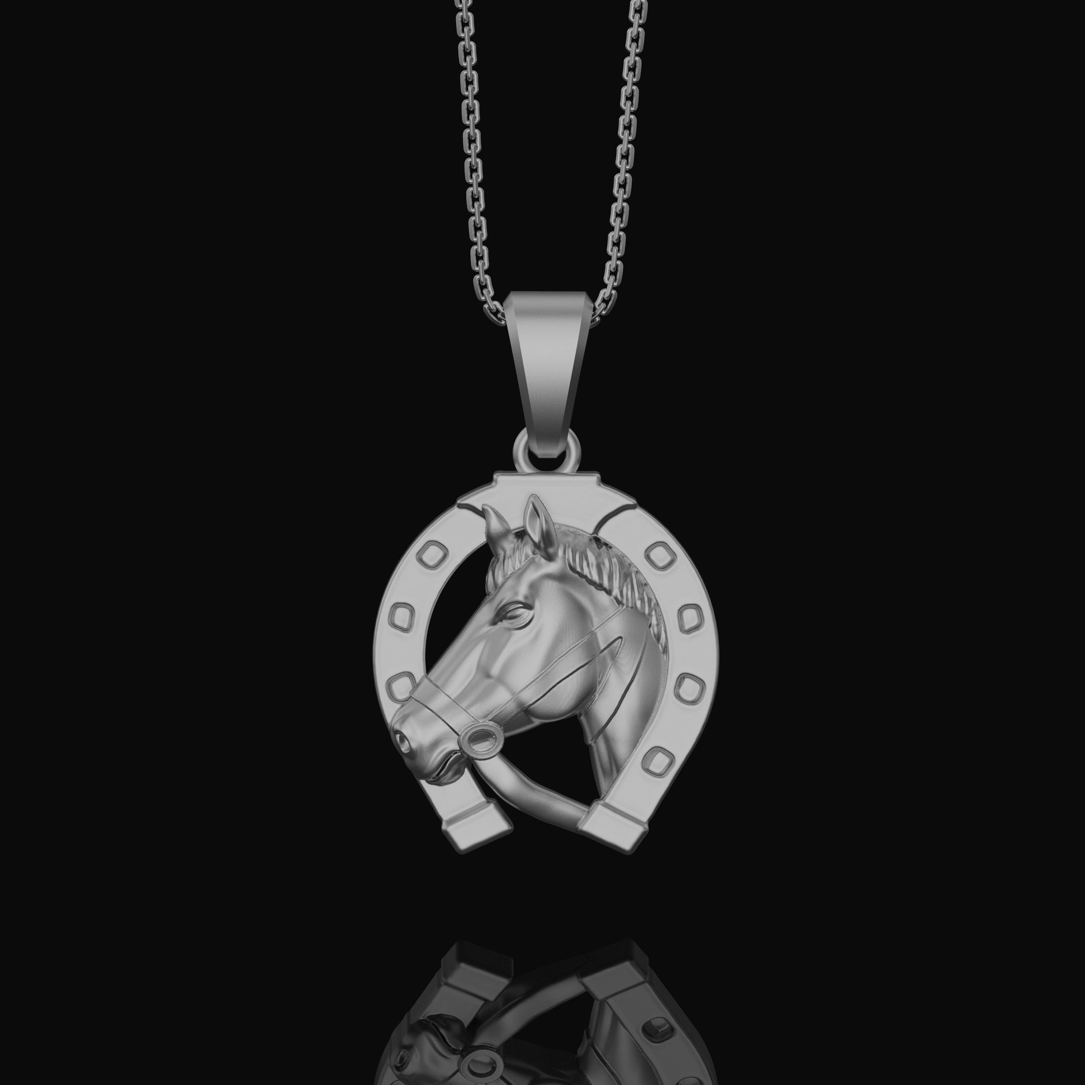 Silver Horseshoe Pendant - Lucky Charm Necklace, Good Luck Gift, Symbol of Fortune, Protective Jewelry