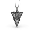 Load image into Gallery viewer, Silver Almsivi Symbol Pendant - Morrowind Logo Necklace, Elder Scrolls Jewelry, Unique Gamer Gift, Fantasy Pendant
