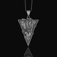 Load image into Gallery viewer, Silver Almsivi Symbol Pendant - Morrowind Logo Necklace, Elder Scrolls Jewelry, Unique Gamer Gift, Fantasy Pendant
