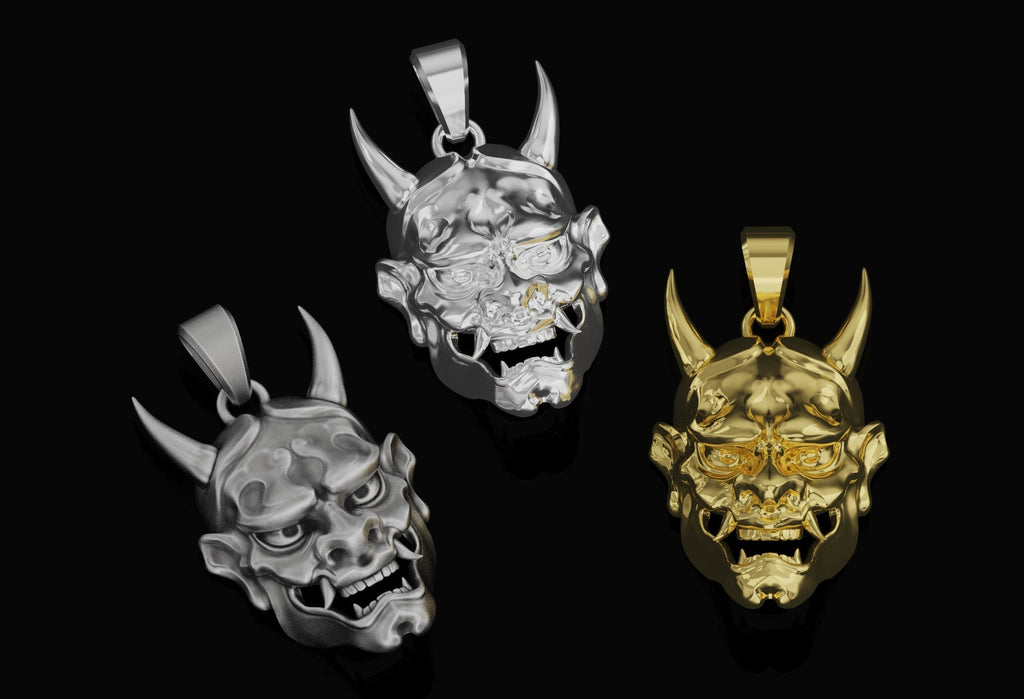 Silver Chain For Necklaces – Japanese Oni Masks