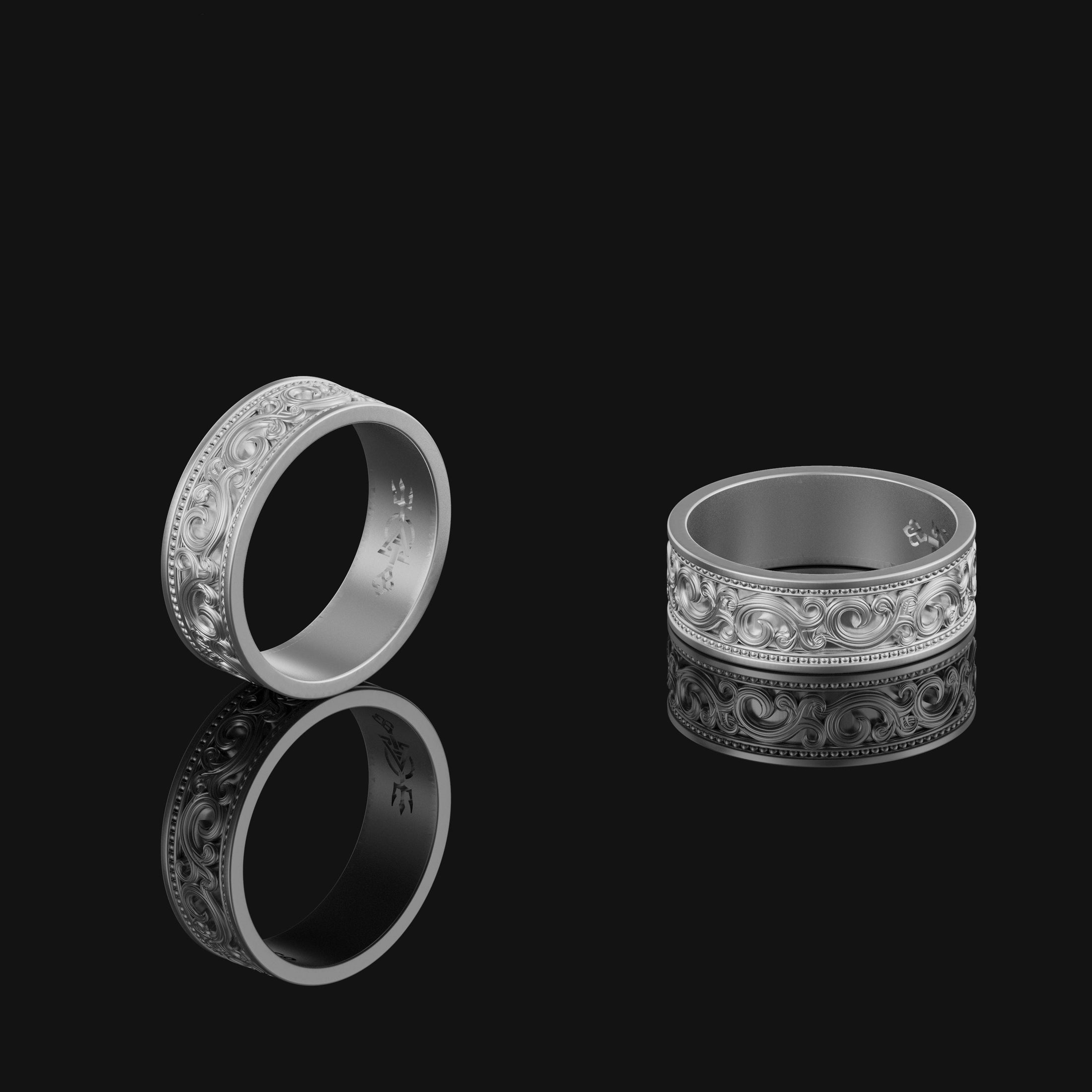 Floral Ring, Wedding Polished Finish