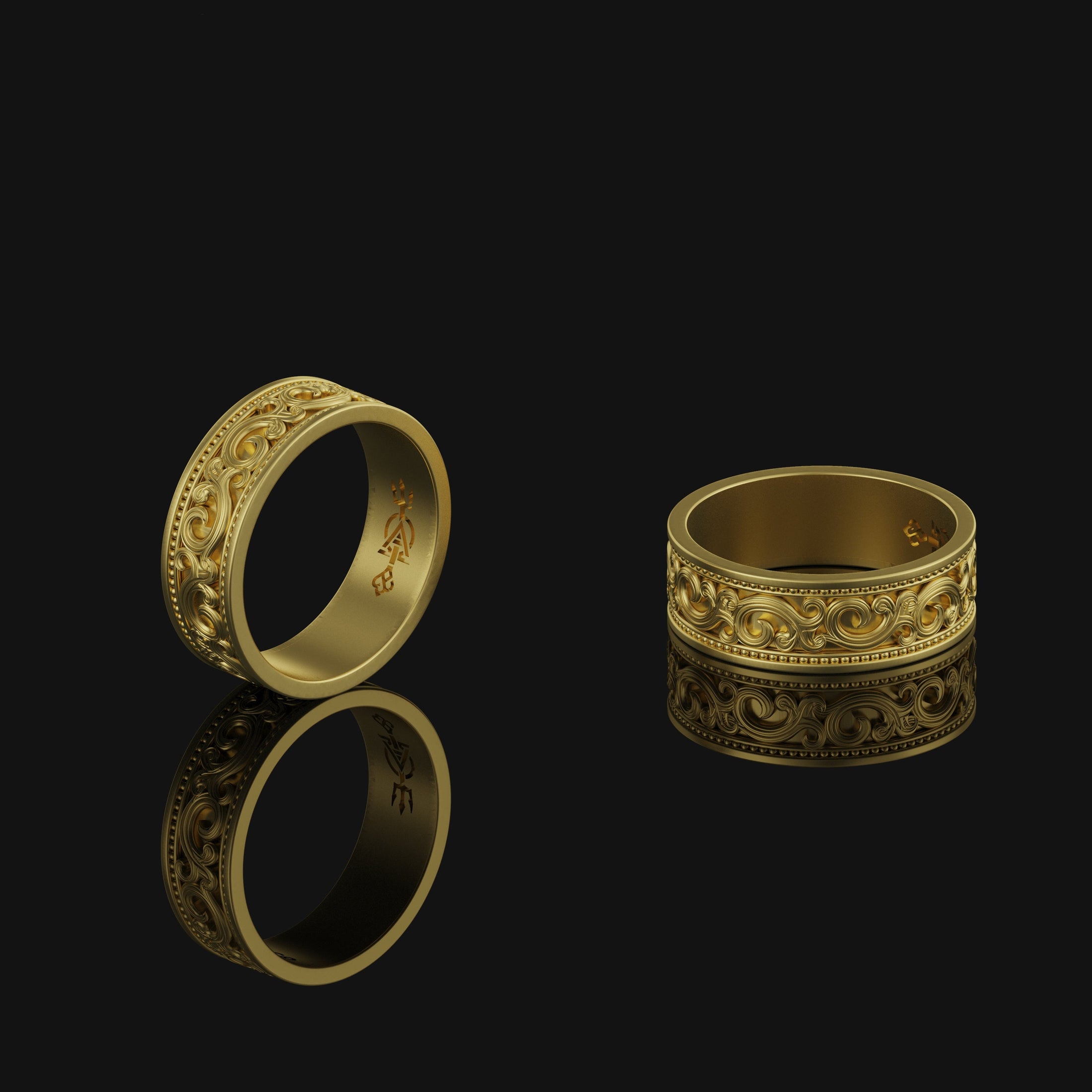Floral Ring, Wedding Gold Finish