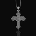 Bild in Galerie-Betrachter laden, St. Michael Protection Silver Cross, 'Quis ut Deus' Engraved, Archangel Michael Amulet, Symbol of Divine Guard Polished Matte
