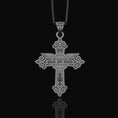 Load image into Gallery viewer, St. Michael Protection Silver Cross, 'Quis ut Deus' Engraved, Archangel Michael Amulet, Symbol of Divine Guard
